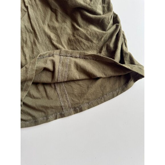 MAJESTIC FILATURES Deluxe Tee Green Cotton Jersey Ruched Tank Dress, Size 4/L - Picture 8 of 13